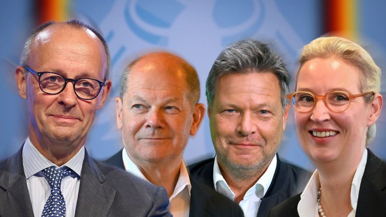 Eine Woche vor der Wahl bei NTV: Merz, Scholz, Habeck und Weidel treffen sich bei Quadrell