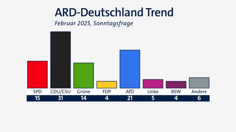 Neuer ARD Deutschland Trend: Union und AfD fügen etwas hinzu