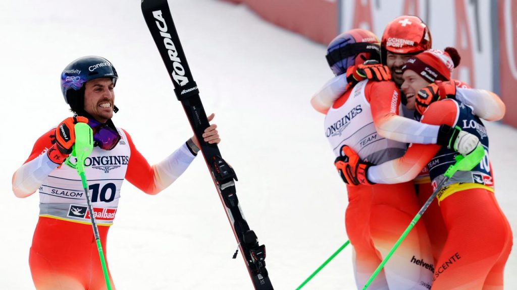 Alpine Ski-Weltmeisterschaft in Saalbach-Switzerland hängt von der Teamkombination aus, alle