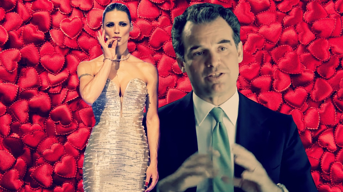 Michelle Hunziker Küsse Nino Tronchetti Provera aus der Pirelli -Dynastie