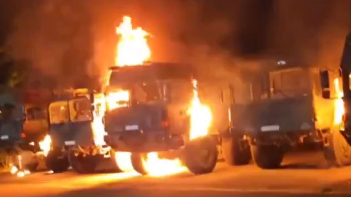 Sechs Lastwagen in Flammen: Kreml -Kanäle prahlen mit dem Bundeswehr in Erfurt