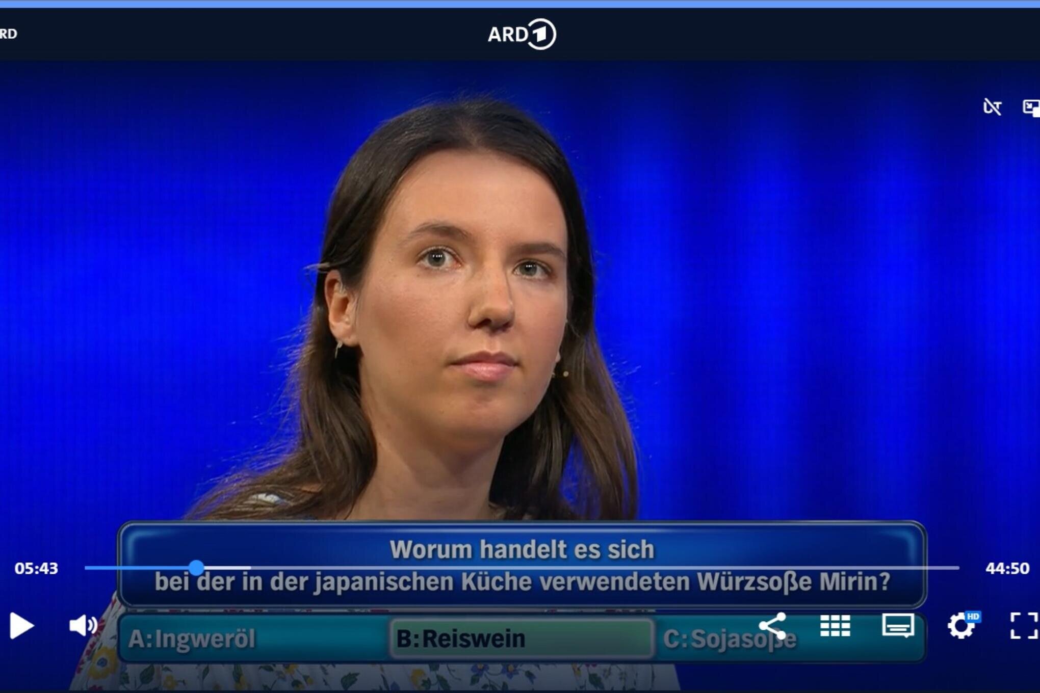 Meeranerin gewinnt das ARD-Quiz „Schnell Meeranerin gewinnt das ARD-Quiz „Schnell