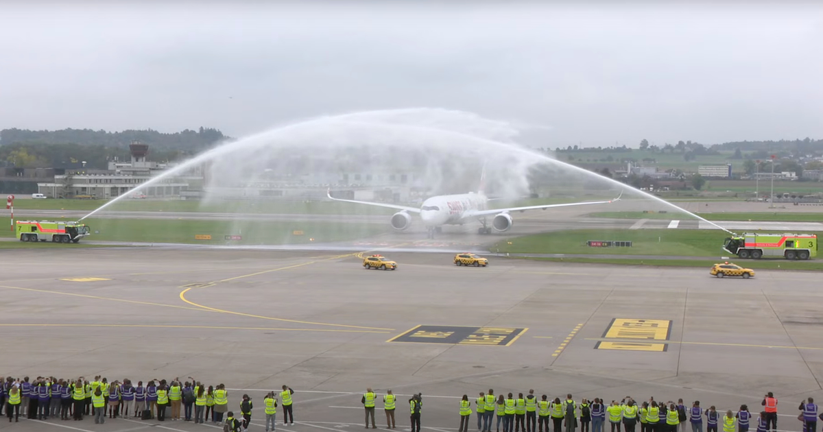 Auslieferung der HB-IFA im Live-Ticker: Der erste Airbus A350-900 der Lufthansa-Tochter Swiss ist in Zürich eingetroffen Auslieferung der HB-IFA im Live-Ticker: Der erste Airbus A350-900 der Lufthansa-Tochter Swiss ist in Zürich eingetroffen