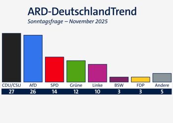 ARD-DeutschlandTrend: Union liegt knapp vor der AfD
