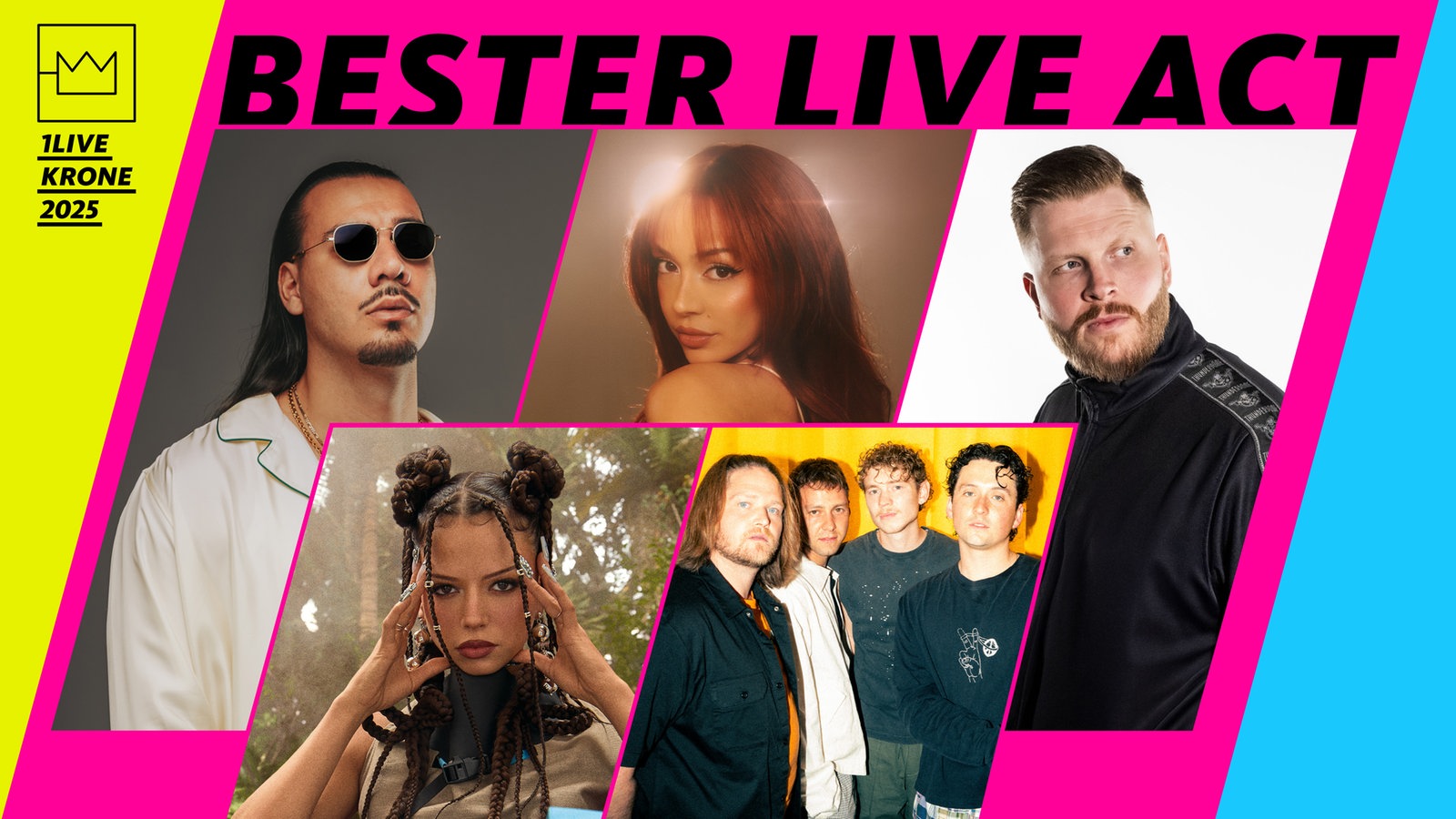 Die Nominierten in der Kategorie „Bester Live-Act“, 1LIVE Krone 2025 I Bester Live-Act – Nominierte – 1LIVE Krone – Radio