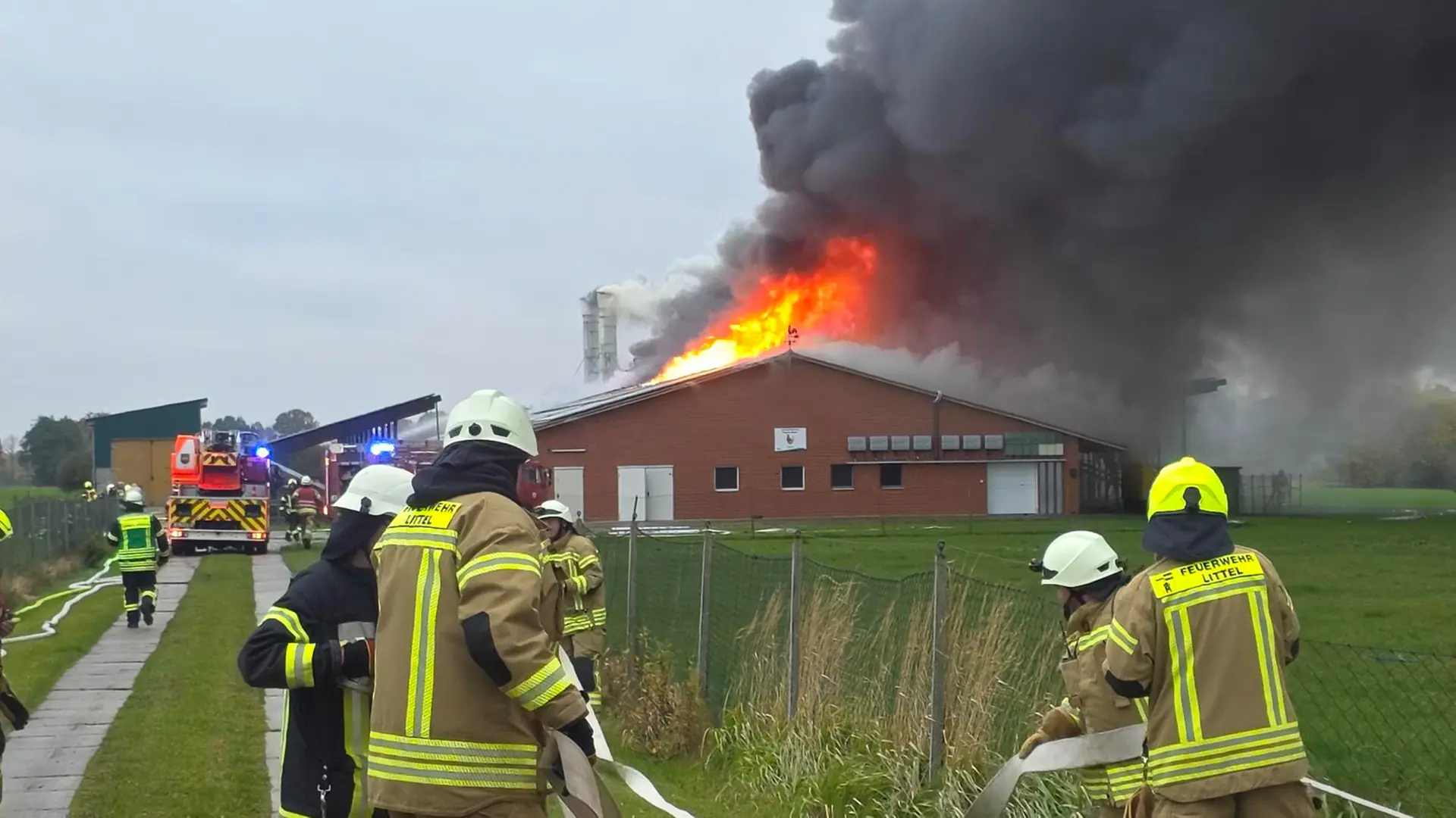 Großbrand in Wardenburg: Hühnerstall brennt